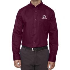 Core 365 Operate Long Sleeve Twill Shirt - Burgundy