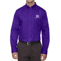 Core 365 Operate Long Sleeve Twill Shirt - Campus Purple