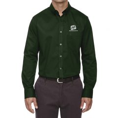 Core 365 Operate Long Sleeve Twill Shirt - Forest Green
