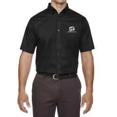 Core 365 Men’s Optimum Short Sleeve Twill Shirt - Black