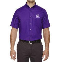 Core 365 Men’s Optimum Short Sleeve Twill Shirt - Campus Purple