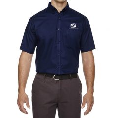 Core 365 Men’s Optimum Short Sleeve Twill Shirt - Classic Navy