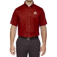 Core 365 Men’s Optimum Short Sleeve Twill Shirt - Classic Red
