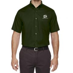 Core 365 Men’s Optimum Short Sleeve Twill Shirt - Forest Green