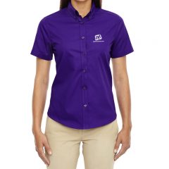 Ladies’ Core 365 Optimum Short Sleeve Twill Shirt - Campus Purple