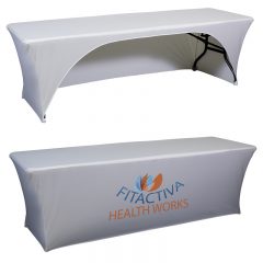 Ultra Fit Curve Table Throw with Front Panel Imprint – 8′ - Full Color