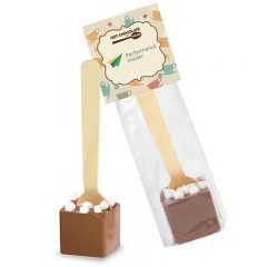 Hot Chocolate on a Spoon in Header Bag - Belgian Milk Chocolate With Marshamallows