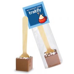 Hot Chocolate on a Spoon in Header Bag - Belgian Milk Chocolate With Peppermint