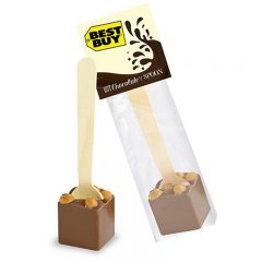 Hot Chocolate on a Spoon in Header Bag - Belgian Milk Chocolate With Salted Caramel