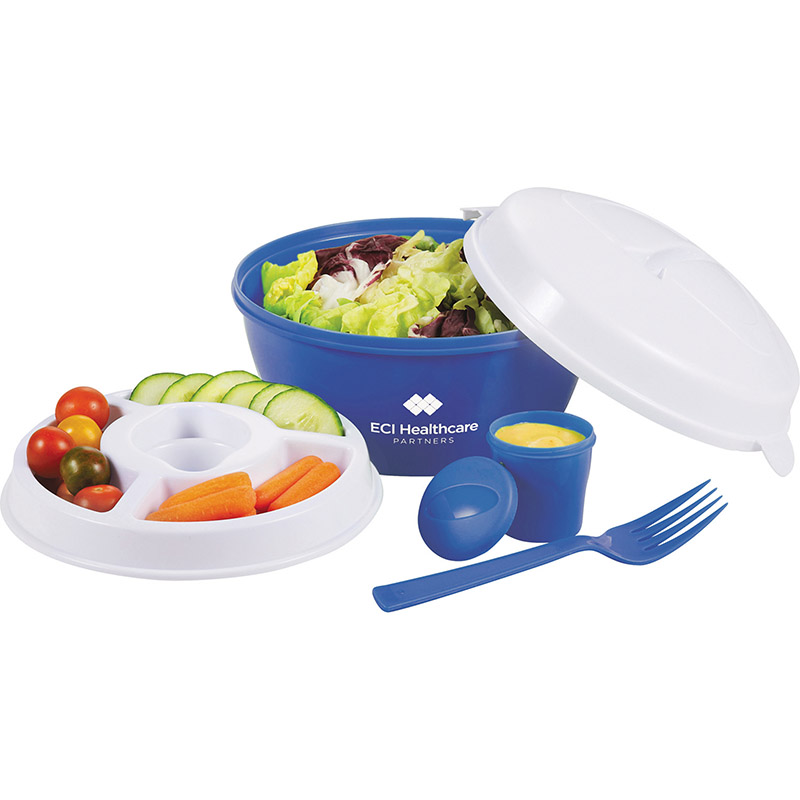 Color Dip Salad Bowl Set - Blue In Use