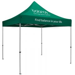 Premium 10′ x 10′ Event Tent Kit with Two Location Full-Color Imprint - Green