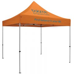 Premium 10′ x 10′ Event Tent Kit with Two Location Full-Color Imprint - Orange