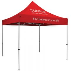 Premium 10′ x 10′ Event Tent Kit with Two Location Full-Color Imprint - Red