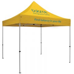 Premium 10′ x 10′ Event Tent Kit with Two Location Full-Color Imprint - Yellow