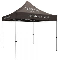 Premium 10′ x 10′ Event Tent Kit with Three Location Full-Color Imprint - Black