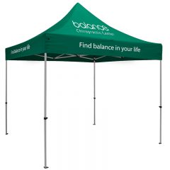Premium 10′ x 10′ Event Tent Kit with Three Location Full-Color Imprint - Green