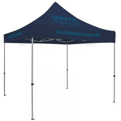 Premium 10′ x 10′ Event Tent Kit with Three Location Full-Color Imprint - Navy Blue