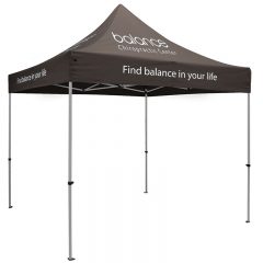 Premium 10′ x 10′ Event Tent Kit with Four Location Full-Color Imprint - Black