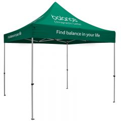 Premium 10′ x 10′ Event Tent Kit with Four Location Full-Color Imprint - Green