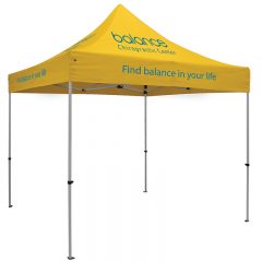 Premium 10′ x 10′ Event Tent Kit with Four Location Full-Color Imprint - Yellow