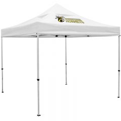 Deluxe 10′ x 10′ Vented Canopy Event Tent Kit with One Location Full-Color Imprint - White