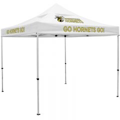 Deluxe 10′ x 10′ Vented Canopy Event Tent Kit with Three Location Full-Color Imprint - White