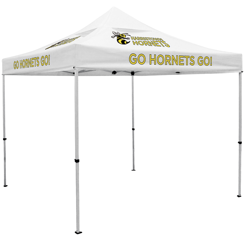 Deluxe 10′ x 10′ Vented Canopy Event Tent Kit with Four Location Full-Color Imprint - White