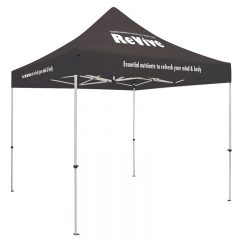 Standard 10′ x 10′ Event Tent Kit with Three Location Full-Color Imprint - Black