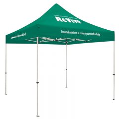 Standard 10′ x 10′ Event Tent Kit with Three Location Full-Color Imprint - Green