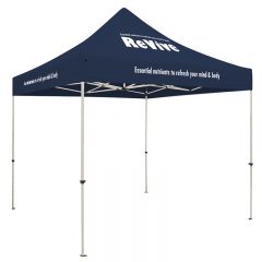 Standard 10′ x 10′ Event Tent Kit with Three Location Full-Color Imprint - Navy Blue