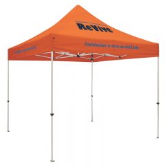 Standard 10′ x 10′ Event Tent Kit with Three Location Full-Color Imprint - Orange
