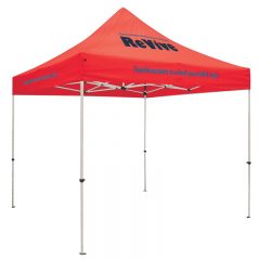 Standard 10′ x 10′ Event Tent Kit with Three Location Full-Color Imprint - Red