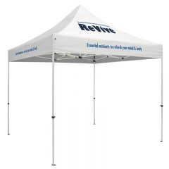Standard 10′ x 10′ Event Tent Kit with Three Location Full-Color Imprint - White