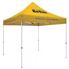 Standard 10′ x 10′ Event Tent Kit with Three Location Full-Color Imprint - Yellow
