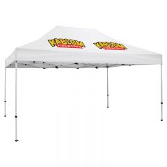 Premium 10′ x 15′ Event Tent Kit with Two Location Full Color Imprint - White