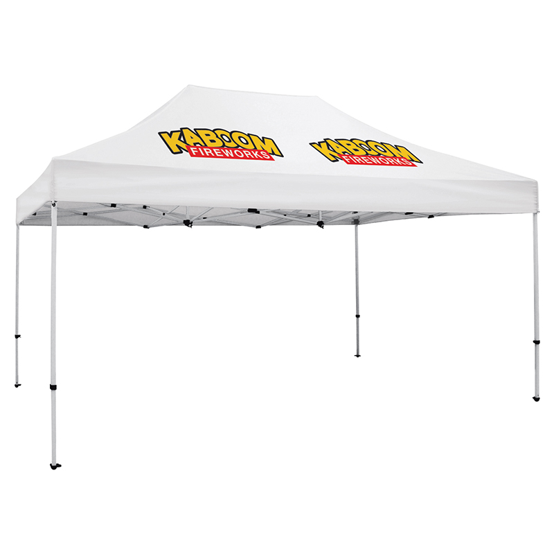 Premium 10′ x 15′ Event Tent Kit with Two Location Full Color Imprint - White