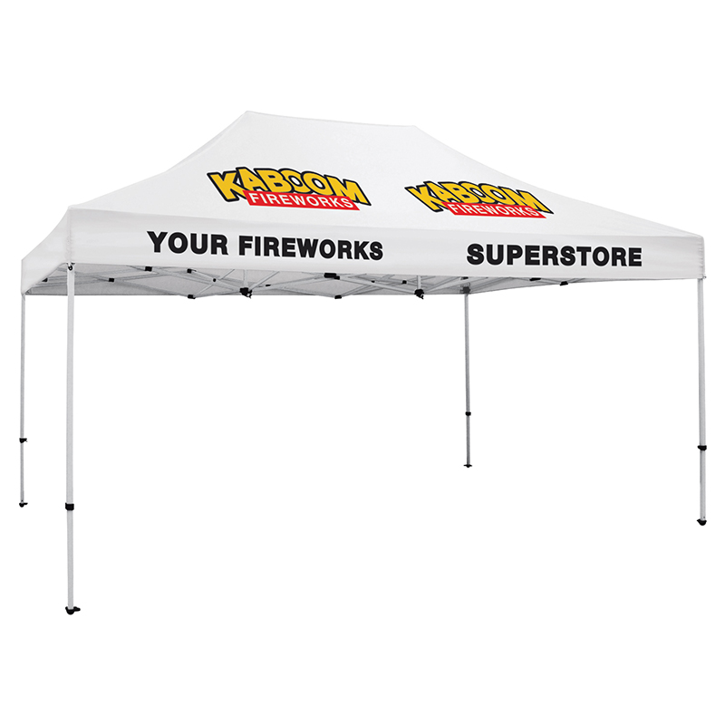 Premium 10′ x 15′ Event Tent Kit with Four Location Full Color Imprint - White