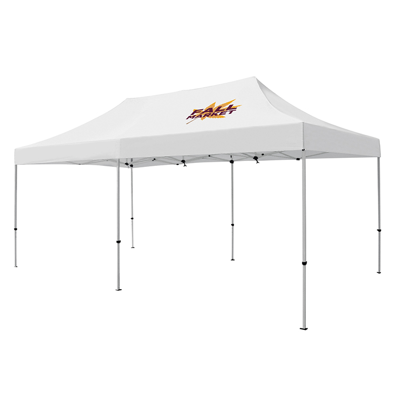 Premium 10′ x 20′ Event Tent Kit with One Location Full Color Imprint - White
