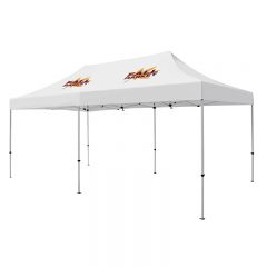 Premium 10′ x 20′ Event Tent Kit with Two Location Full Color Imprint - White