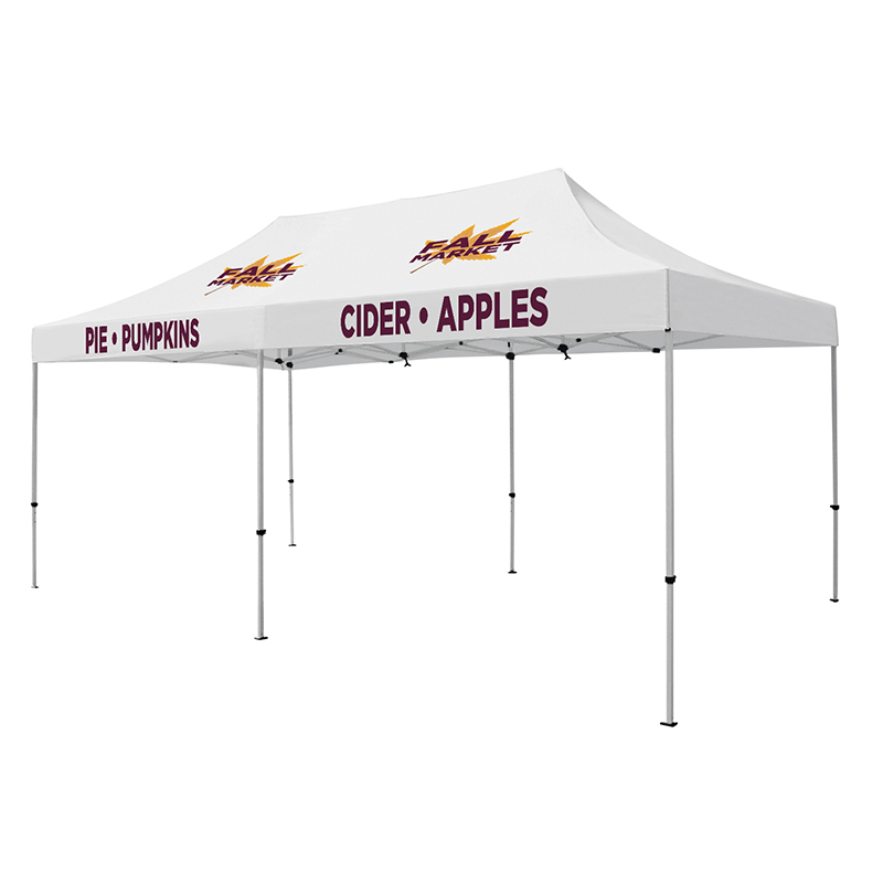 Premium 10′ x 20′ Event Tent Kit with Four Location Full Color Imprint - White