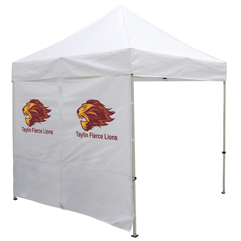 Tent Wall with Middle Zipper – Full Color Imprint – 8′ - White