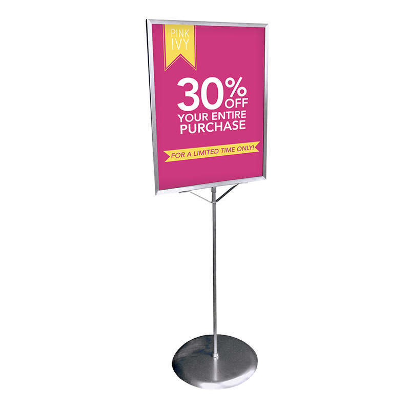 Pedestal Sign Display Kit - Chrome