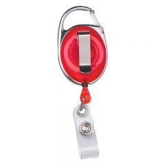 Full Color Retractable Carabiner Style Badge Reel and Badge Holder - Metal