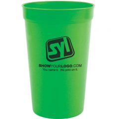 Plastic Cups with Logo – 16 oz - Neon Green