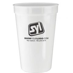 Plastic Cups with Logo – 16 oz - White