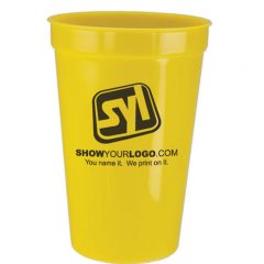 Plastic Cups with Logo – 16 oz - Yellow