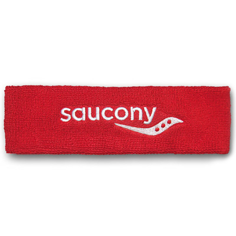 Low Pile Terry Headband with Direct Embroidery - Red