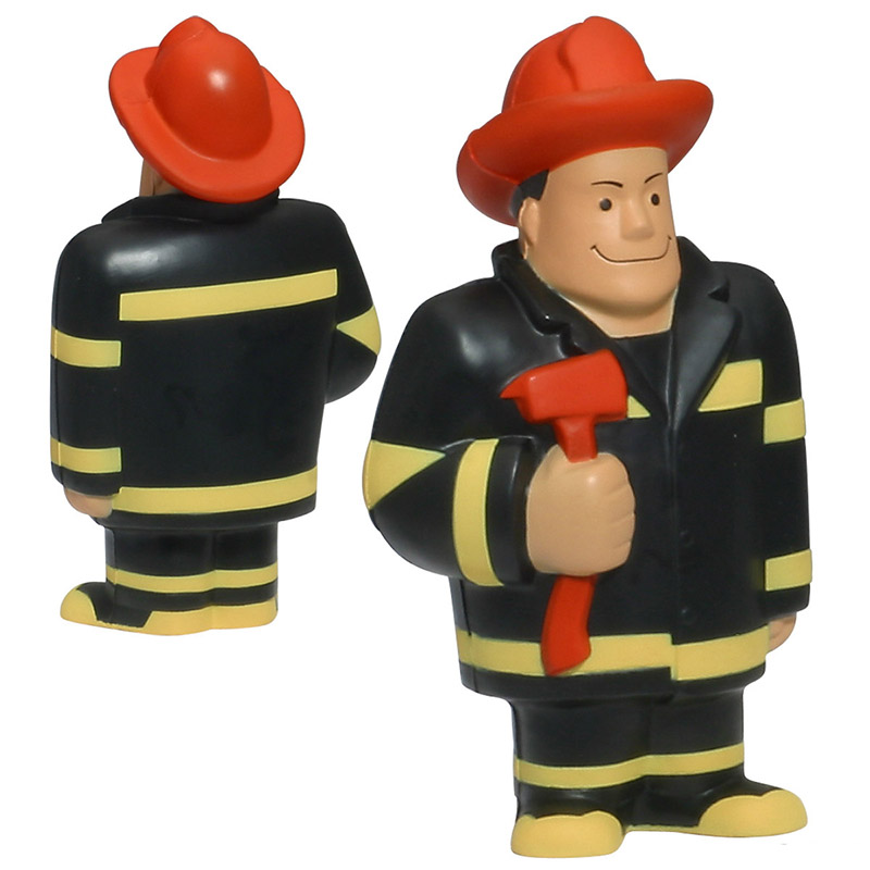 Fireman Stress Reliever - Black Yellow