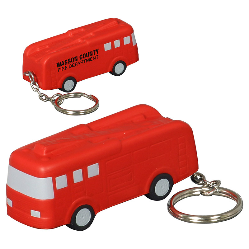 Fire Truck Key Chain - Red
