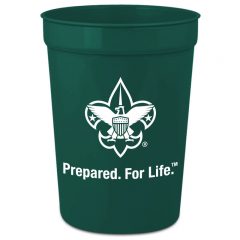 Smooth Plastic Stadium Cups – 12 oz - Forest Green